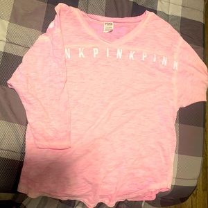 Adult Small-Pink/Vs Quarter Sleeve Shirt